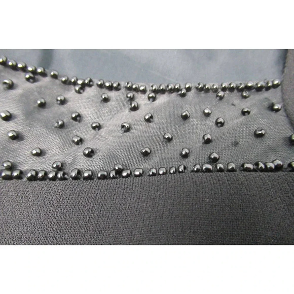 TALBOTS Women’s Petite Acrylic Short Sleeved Dress Beaded Black Size 8P - Picture 9 of 9